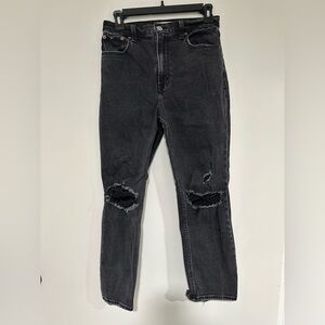 Abercrombie Ultra High Rise straight ankle jeans
